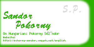 sandor pokorny business card